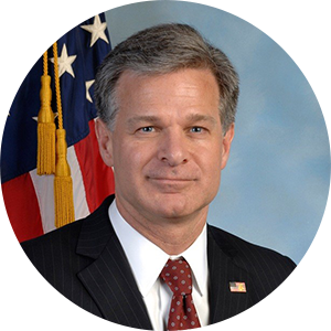 Christopher Wray headshot. Director of the Federal Bureau of Investigation.