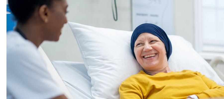 upbeat patient with care provider 