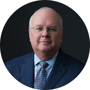 Karl Rove headshot. Political strategist and former senior advisor to former President George W. Bush.